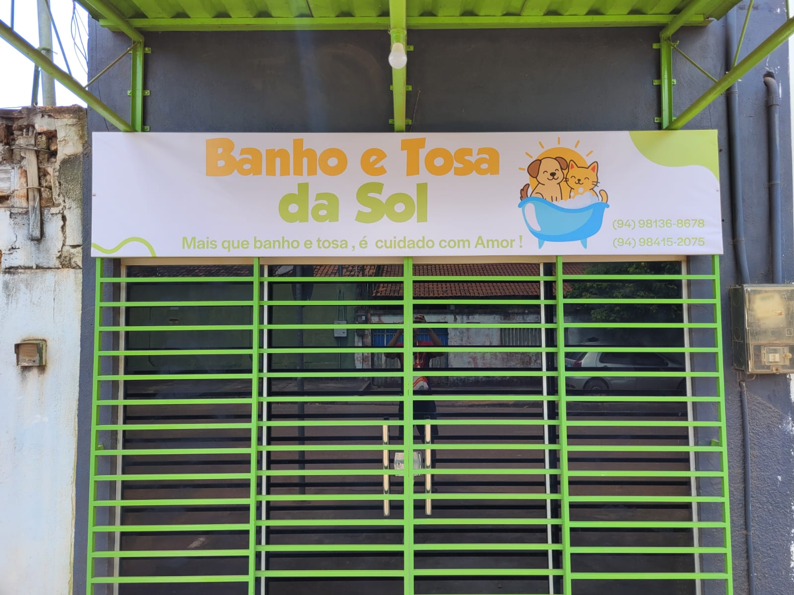 Banner de fachada Banho e Tosa da Sol