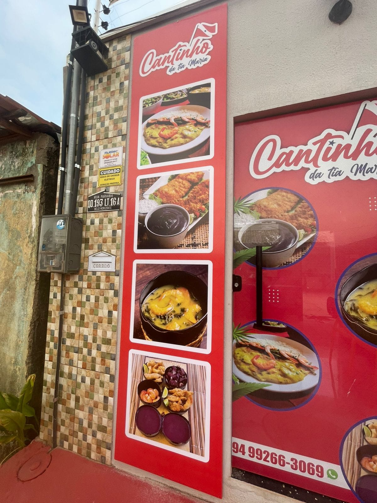 Banner de fachada Cantinho da Tia Maria